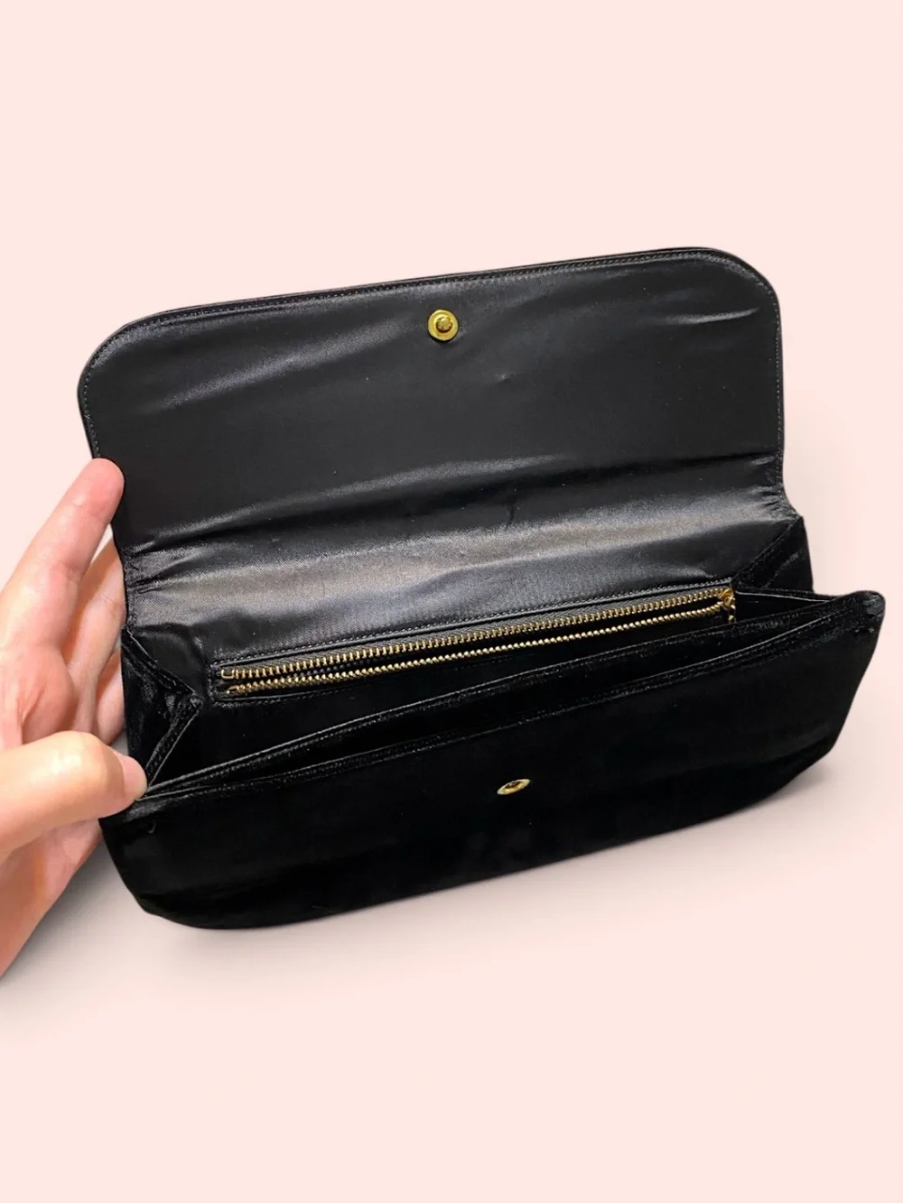 Vintage Black Velvet Clutch